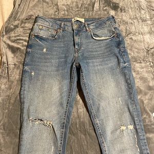 Zara skinny ripped jeans